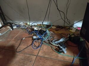 networking cabinet in disarray